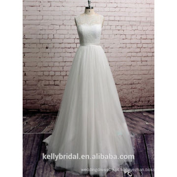 ZM16038 elegantes vestidos de casamento de praia branca Casual simples Softy Chiffon Wedding Gown